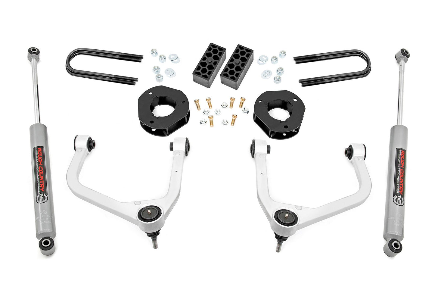 Rough Country 3.5 Inch Lift Kit | Rear Mono Leaf | Chevy Silverado 1500 2WD/4WD (2022-2024)