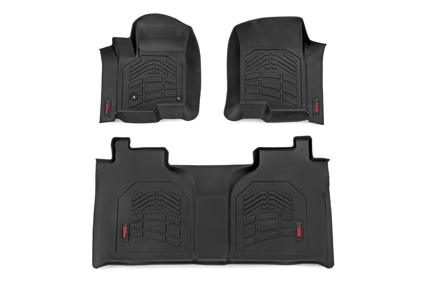 Rough Country Sure-Fit Floor Mats | FR & RR | FR Bucket | Crew | Chevy/GMC 1500/2500HD/3500HD (19-26)