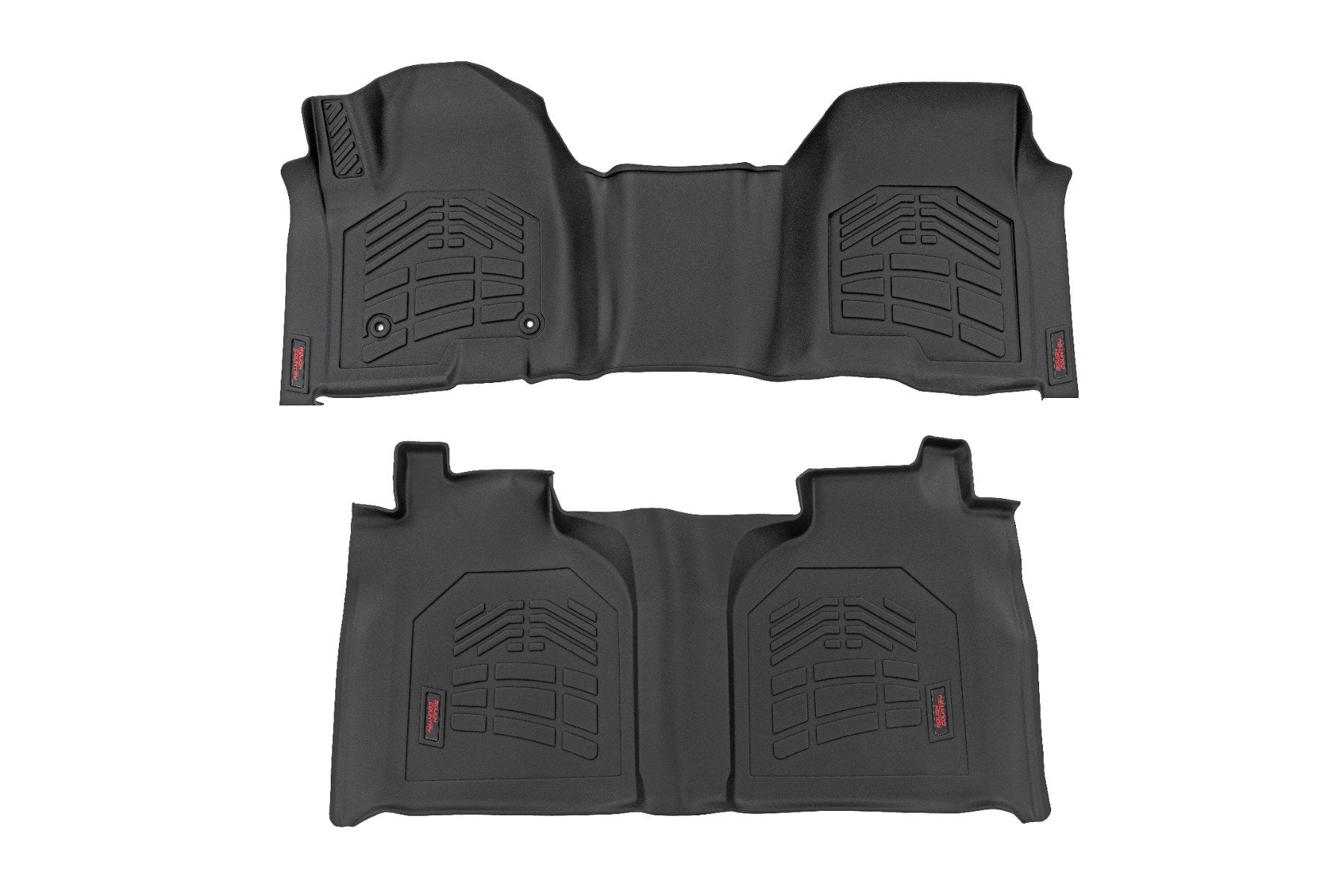 Rough Country Sure-Fit Floor Mats | FR & RR | FR Over Hump | Crew | Chevy/GMC 1500/2500HD/3500HD (19-26)
