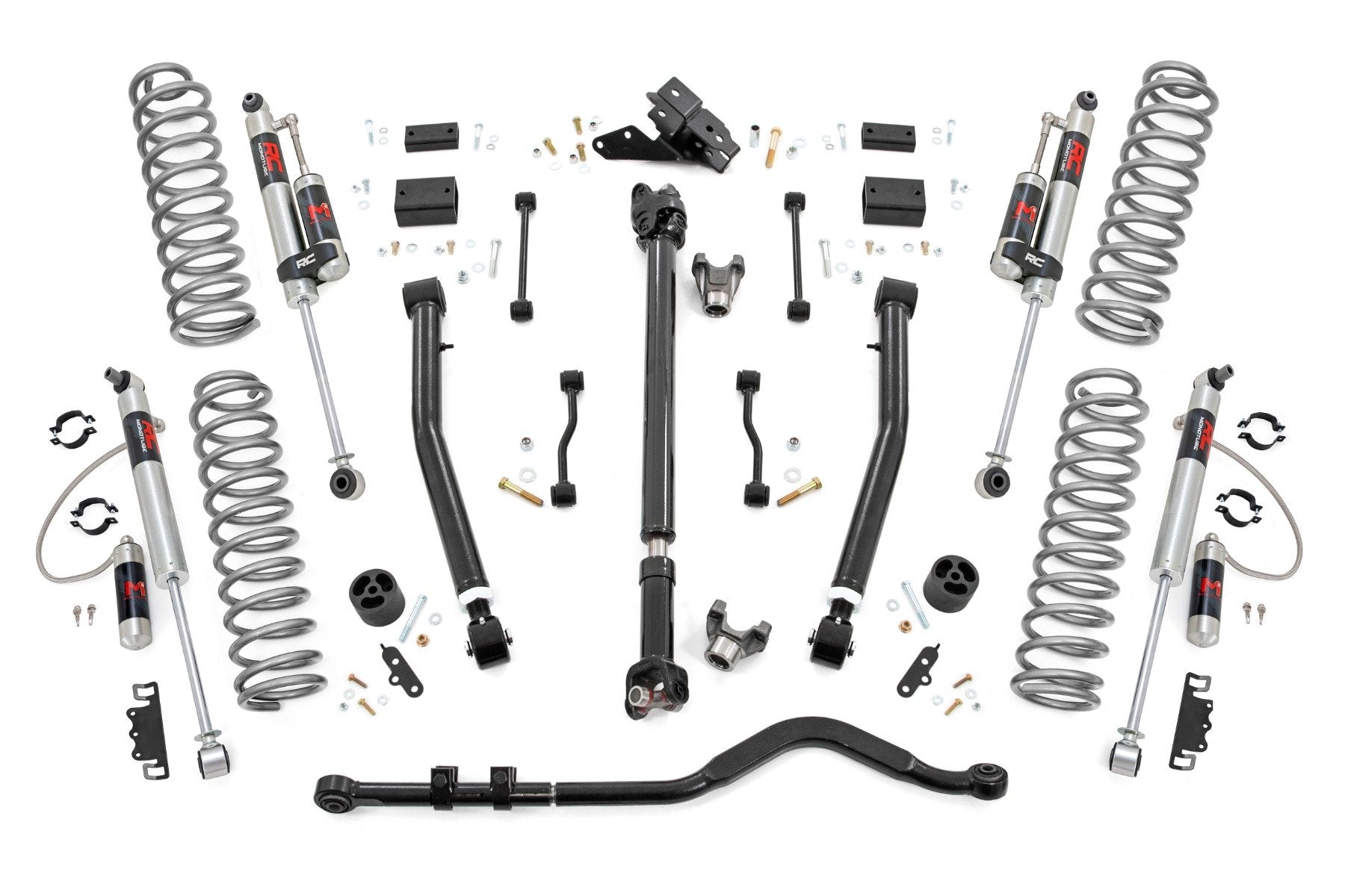 Rough Country 3.5 Inch Lift Kit | Adj Lower | FR D/S | M1R | Jeep Wrangler Unlimited (24-26)