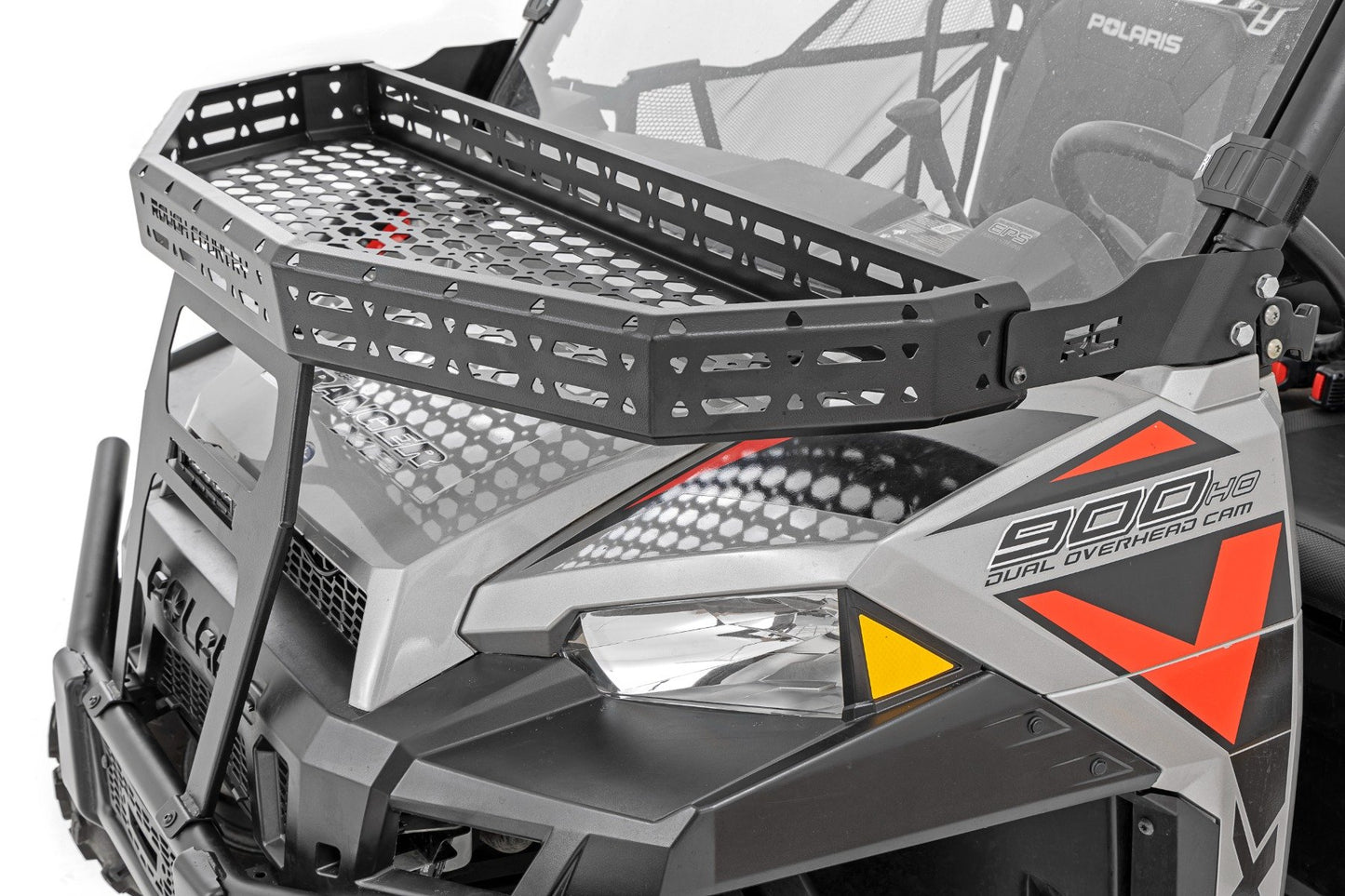 Rough Country Front Cargo Rack | 6" Black Slimline | Polaris Ranger XP 900/Ranger XP 1000