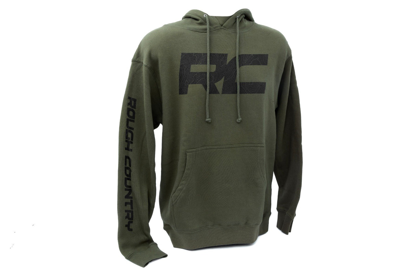 Rough Country Rough Country Hoodie | RC Topographical Sleeve | Army Green | MD