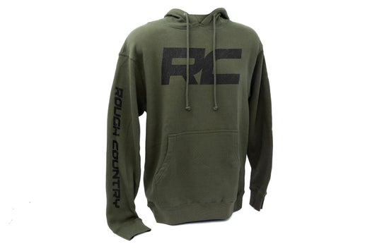 Rough Country Rough Country Hoodie | RC Topographical Sleeve | Army Green | LG