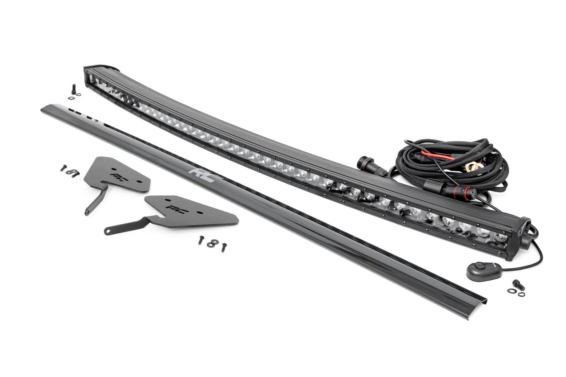 Rough Country LED Light Kit | 30 Inch Curved | Front Bracket | Black Series | Polaris RZR Turbo S4