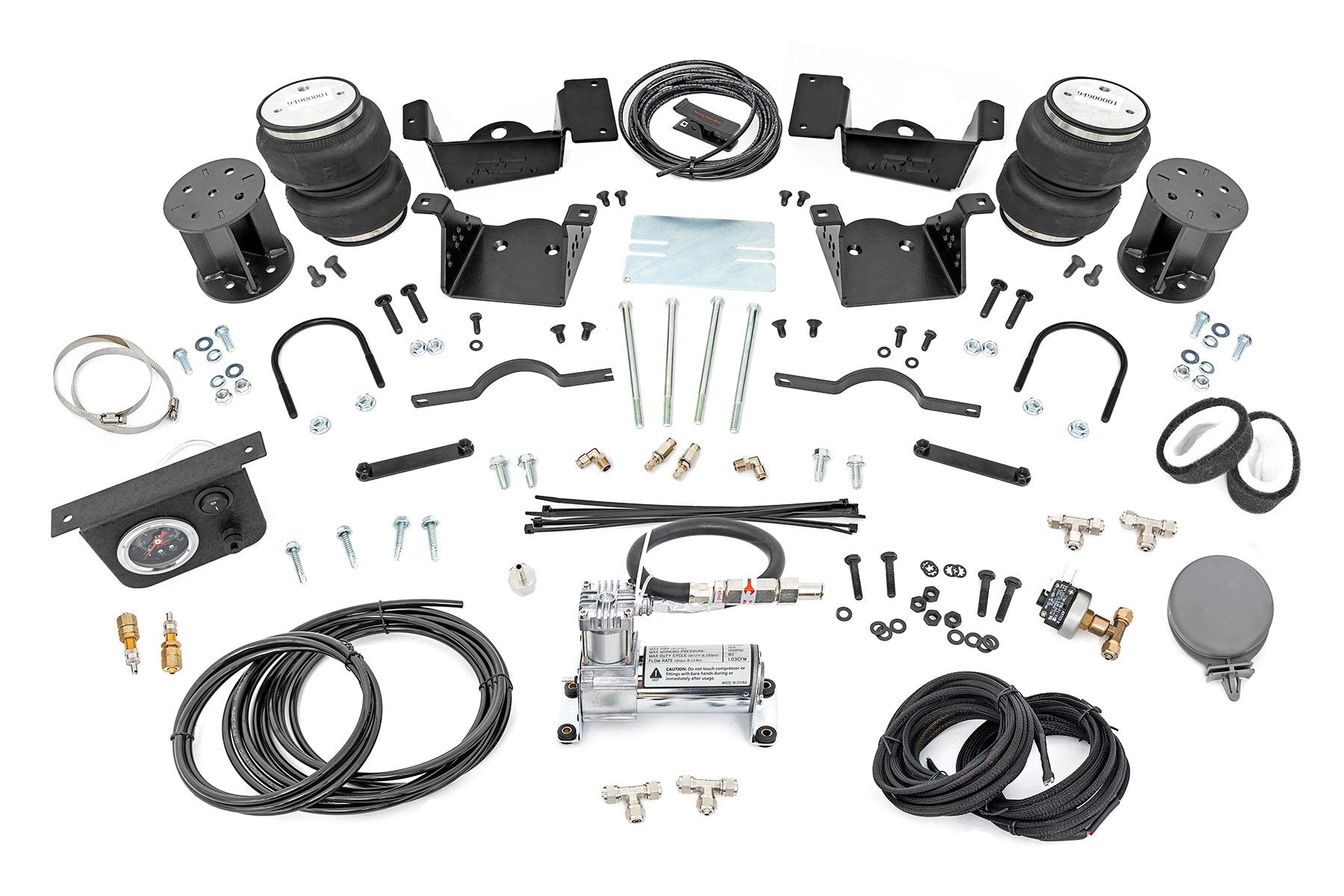 Rough Country Air Spring Kit w/compressor | 3-5 Inch Lift Kit | Chevy/GMC 2500HD/3500HD (20-26)