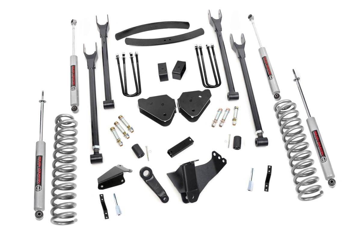 Rough Country 6 Inch Lift Kit | Diesel | 4 Link | No OVLDS | Ford F-250/F-350 Super Duty (05-07)