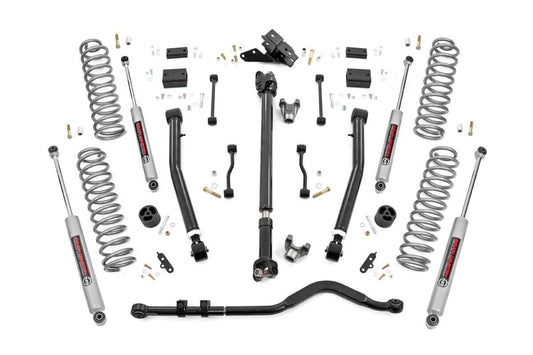 Rough Country 3.5 Inch Lift Kit | Adj Lower | FR D/S | Jeep Wrangler Unlimited 4WD (24-26)