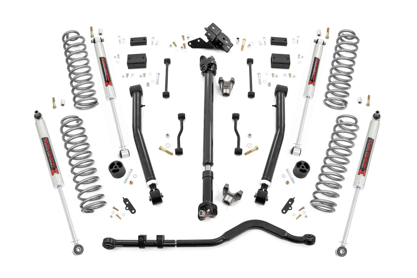 Rough Country 3.5 Inch Lift Kit | Adj Lower | FR D/S | M1 | Jeep Wrangler JL 4WD (18-23)