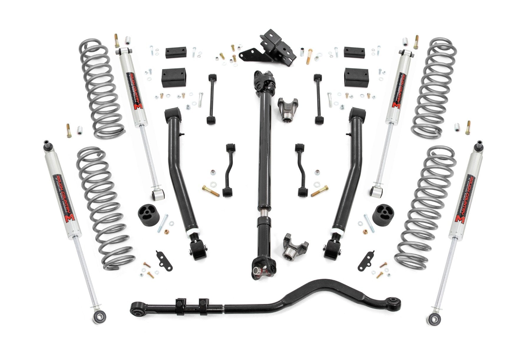 Rough Country 3.5 Inch Lift Kit | Adj Lower | FR D/S | M1 | Jeep Wrangler JL 4WD (18-23)