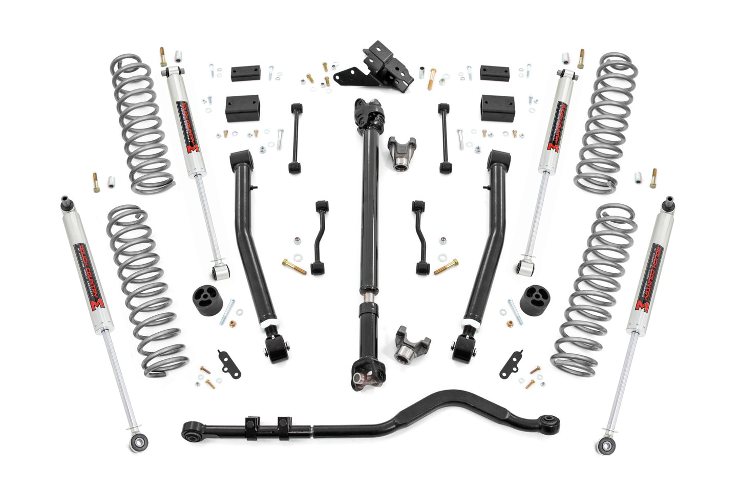 Rough Country 3.5 Inch Lift Kit | Adj Lower | FR D/S | M1 | Jeep Wrangler Unlimited (24-26)