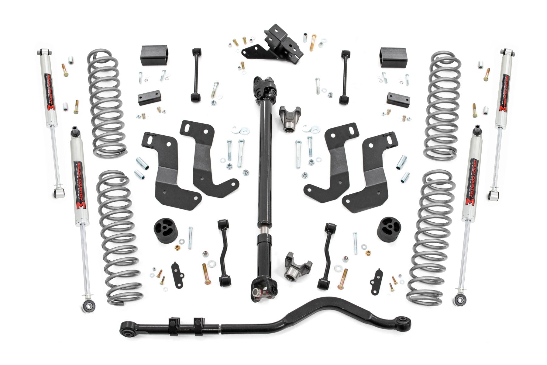 Rough Country 3.5 Inch Lift Kit | C/A Drop | FR D/S | M1 | Jeep Wrangler Unlimited (24-26)