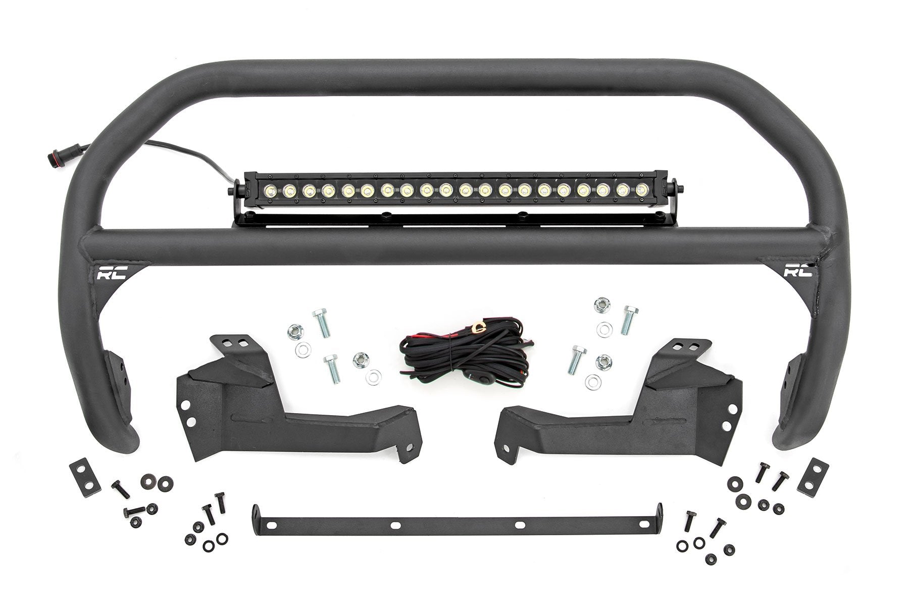 Rough Country Nudge Bar | 20 Inch BLK DRL Single Row LED | Ford Bronco Sport 4WD (21-24)