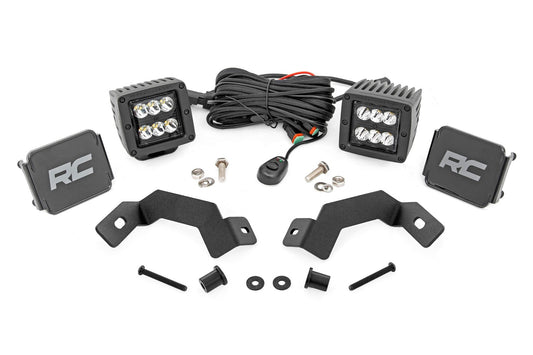 Rough Country LED Light Kit | Ditch Mount | 2" Black Pair | Spot | Toyota Land Cruiser (24-25)