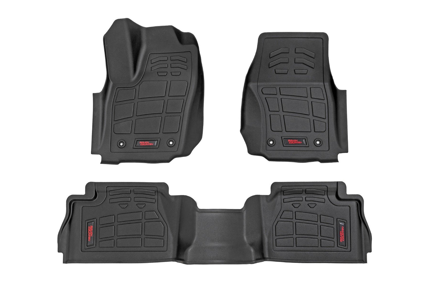 Rough Country Sure-Fit Floor Mats | Front & Rear | Double Cab | Toyota Tacoma (24-26)