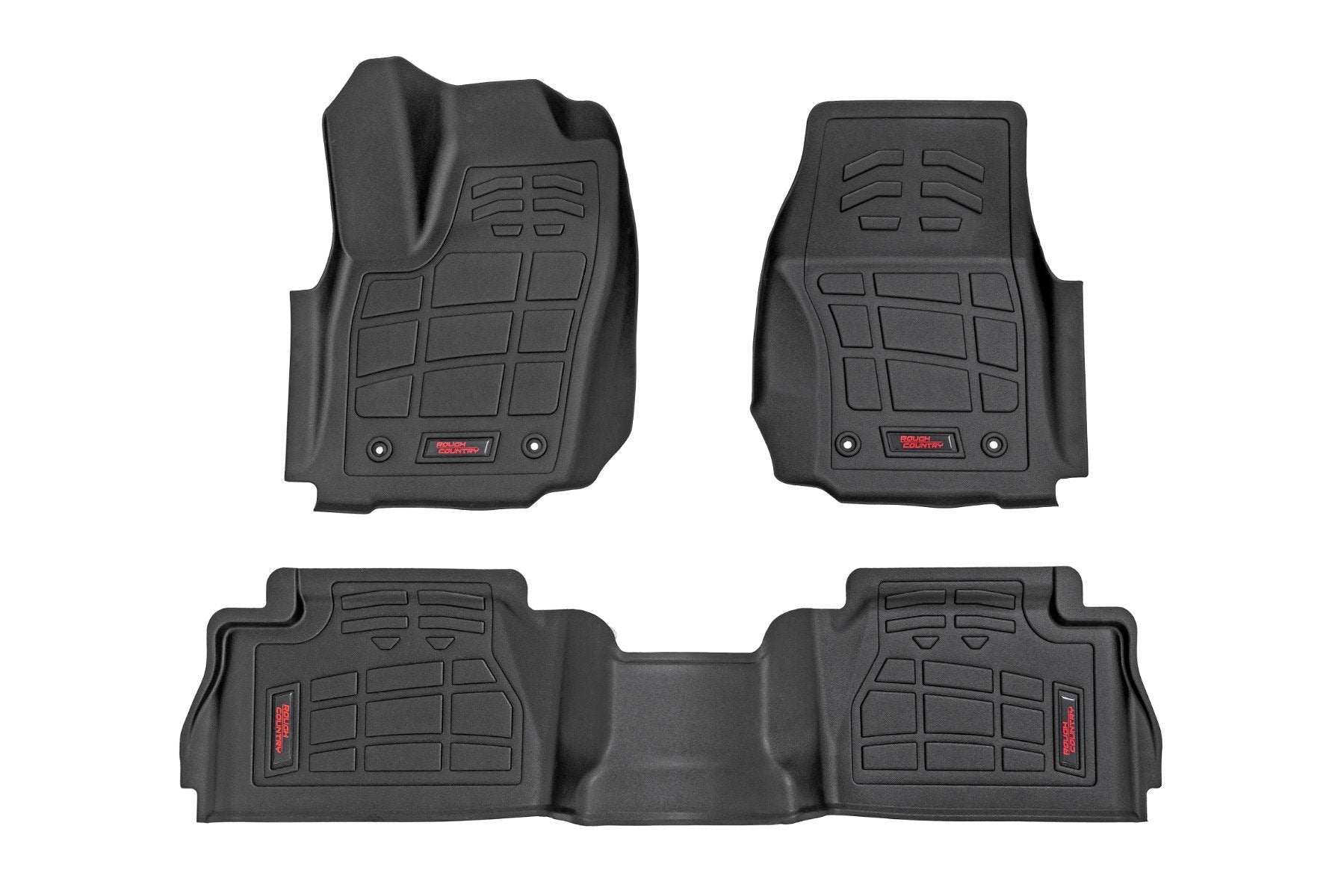 Rough Country Sure-Fit Floor Mats | Front & Rear | Double Cab | Toyota Tacoma (24-26)