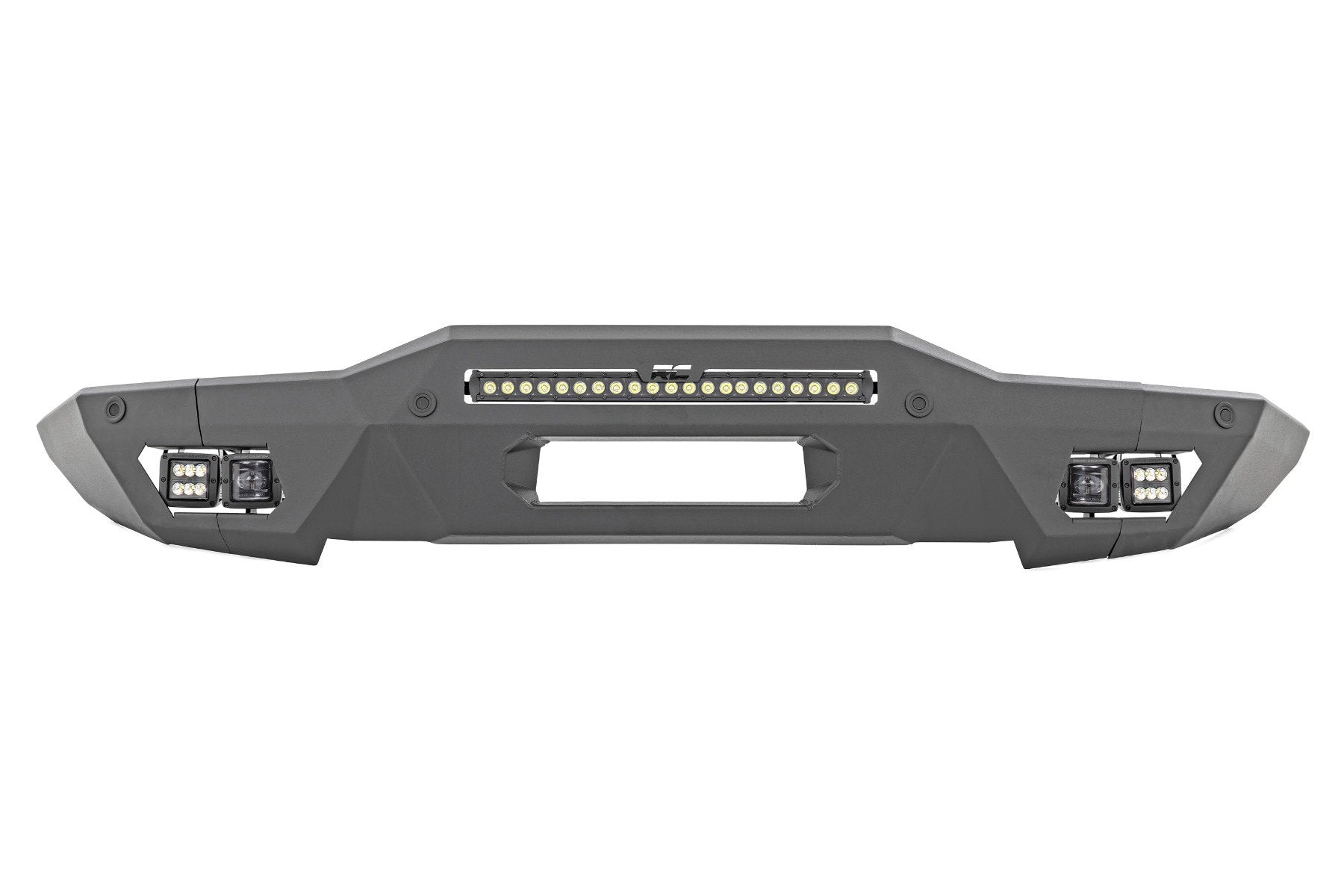 Rough Country Front Bumper | Modular | Full Wings | Flood | Fog | Ford Bronco 4WD (21-25)