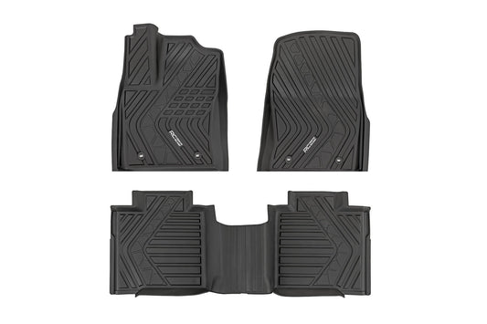 Rough Country Flex-Fit Floor Mats | FR & RR | CrewMax | Toyota Tundra 2WD/4WD (2022-2026)