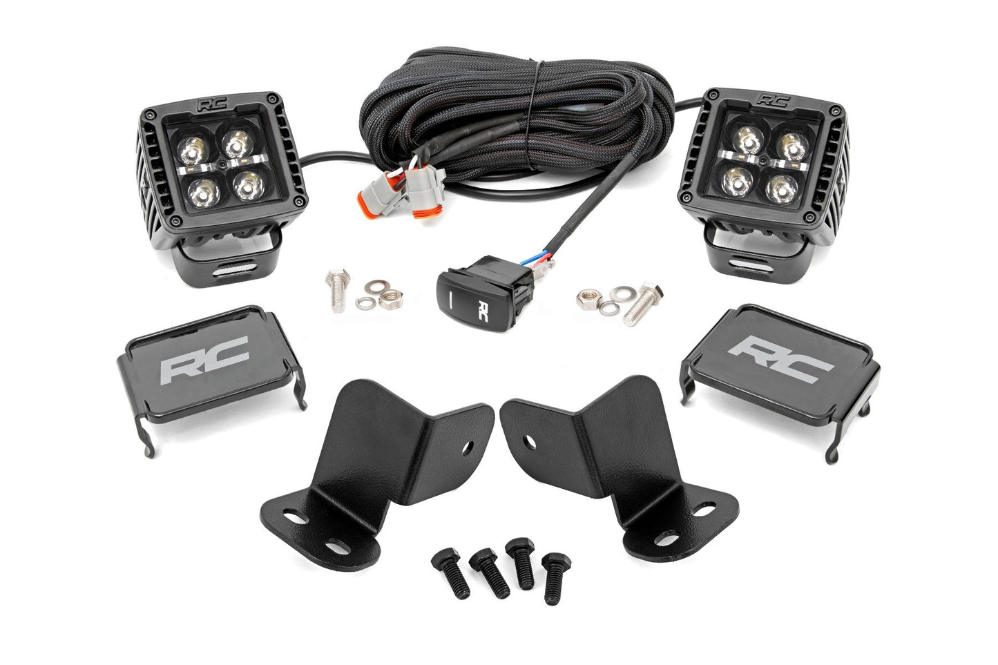 Rough Country LED Light Kit | Rear Mount | 2" Black Pair | White DRL | Segway 570 F