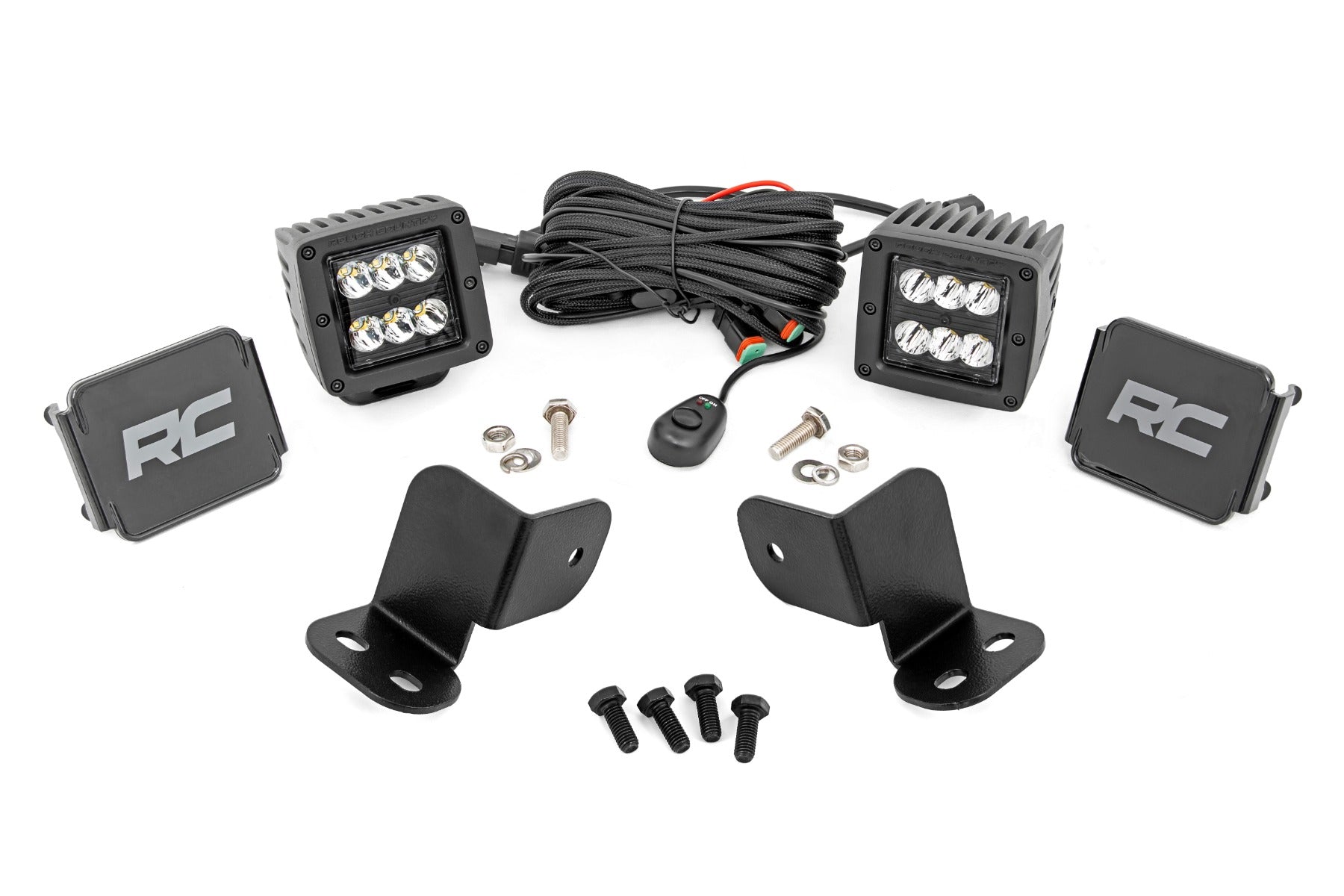 Rough Country LED Light Kit | Rear Mount | 2" Black Pair | Segway 570 F