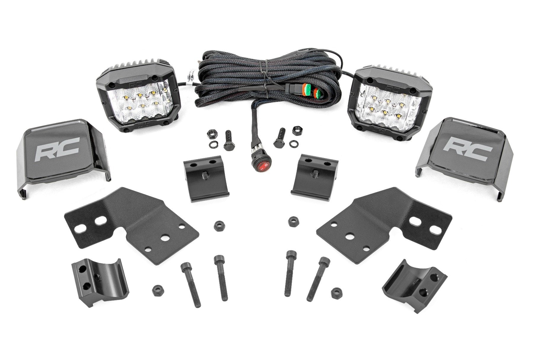 Rough Country LED Light Kit | Front Mount | 3" Chrome Pair | Wide Angle | Polaris XPEDITION ADV 5