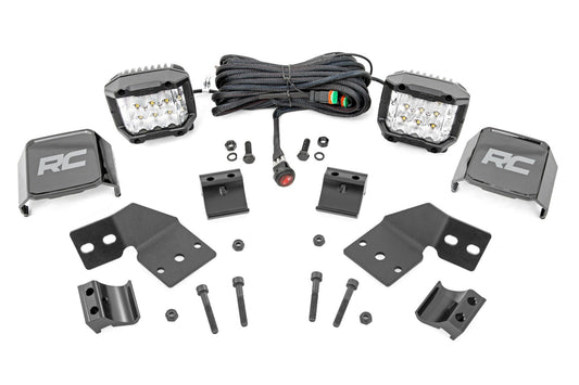 Rough Country LED Light Kit | Front Mount | 3" Chrome Pair | Wide Angle | Polaris XPEDITION ADV 5