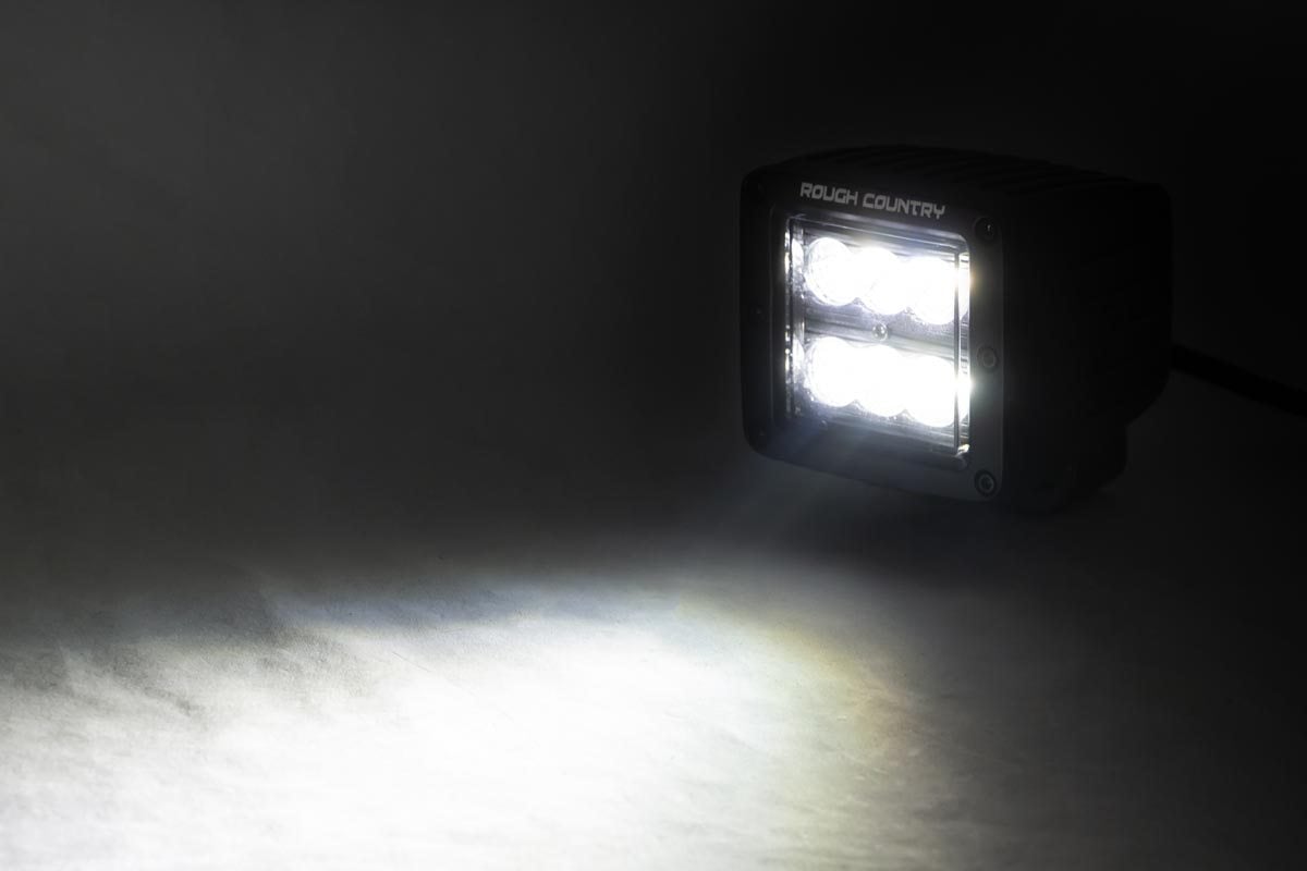 Rough Country 2 Inch Black Series LED Light Pods | Spot | Square