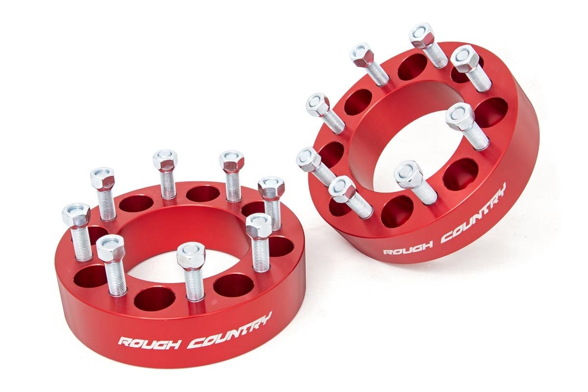 Rough Country 2 Inch Wheel Spacers | 8x6.5 | Red | Ram 2500/3500 4WD (2010-2011)