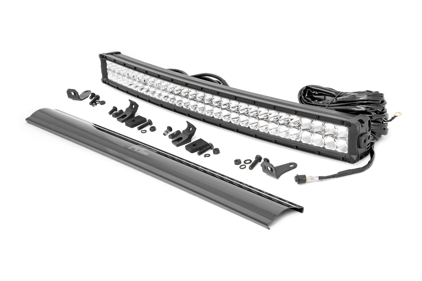 Rough Country 30 Inch Chrome Series LED Light Bar | Curved | Dual Row | Cool White DRL