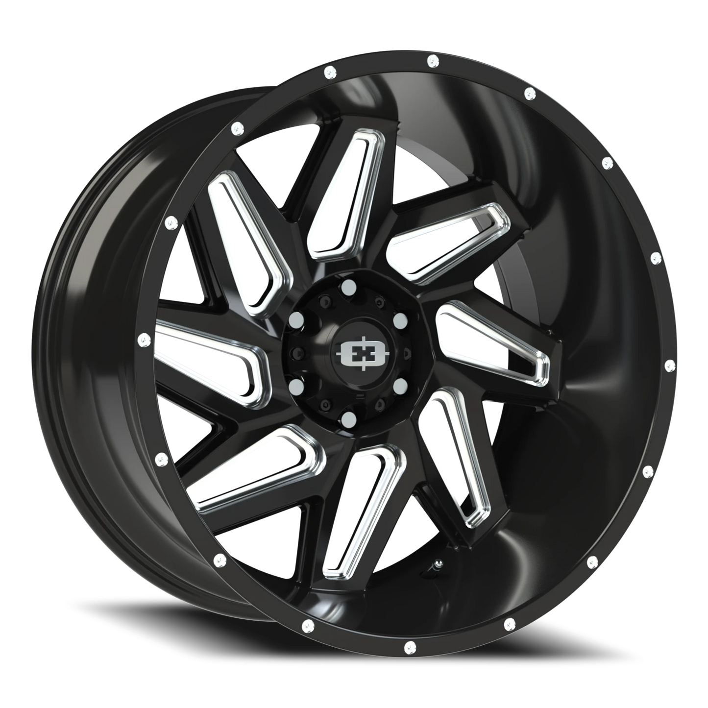 VISION SPYDER 20X10 -25 6X139.7 Gloss Black Milled Spoke
