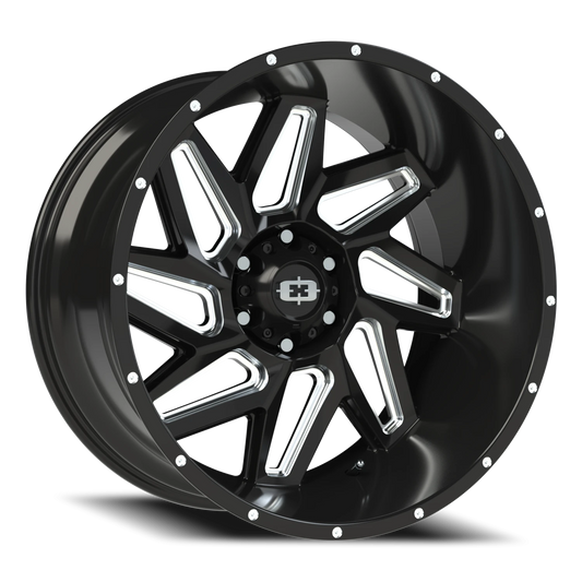 VISION SPYDER 22X10 -19 6X139.7 Gloss Black Milled Spoke