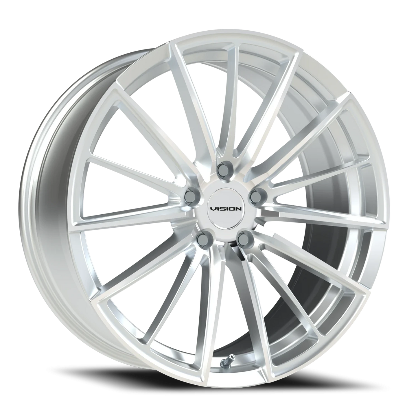 VISION AXIS 16X7.5 38 5X112 Hyper Silver Machined Face