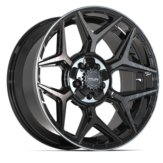 4PLAY 4P06 20x9 5X127, 5X139.7 0 GLOSS BLACK W/ BRUSHED FACE & TINTED CLEAR