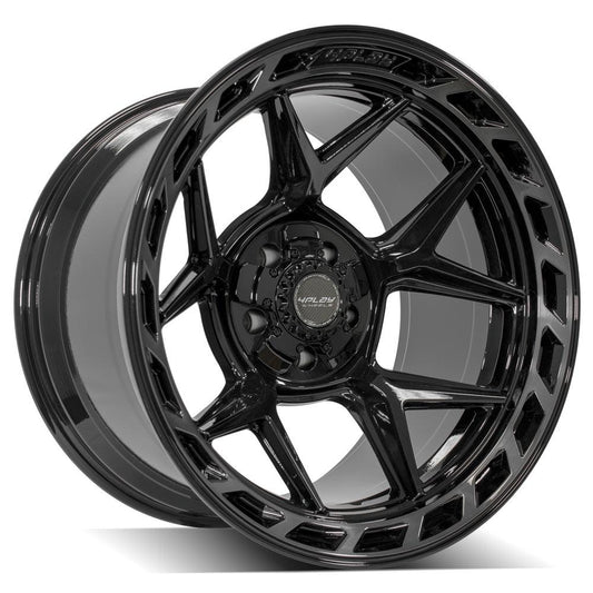 4PLAY 4P55 20x12 5X127, 5X139.7 -44 GLOSS BLACK W/ BRUSHED FACE & TINTED CLEAR