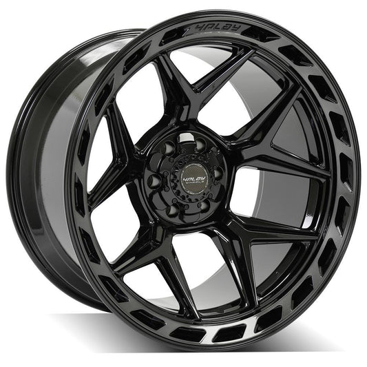 4PLAY 4P55 22x12 6X139.7, 6X135 -44 GLOSS BLACK W/ BRUSHED FACE & TINTED CLEAR