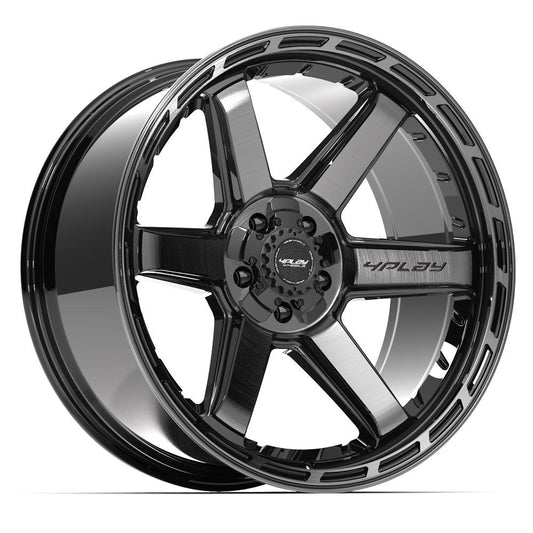 4PLAY 4P63 22x10 5X127, 5X139.7 -18 GLOSS BLACK W/ BRUSHED FACE & TINTED CLEAR
