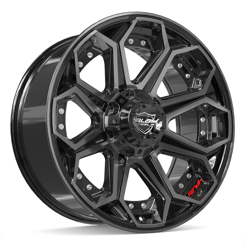 4PLAY 4P80R 20x9 5X127, 5X139.7 0 GLOSS BLACK W/ BRUSHED FACE & TINTED CLEAR