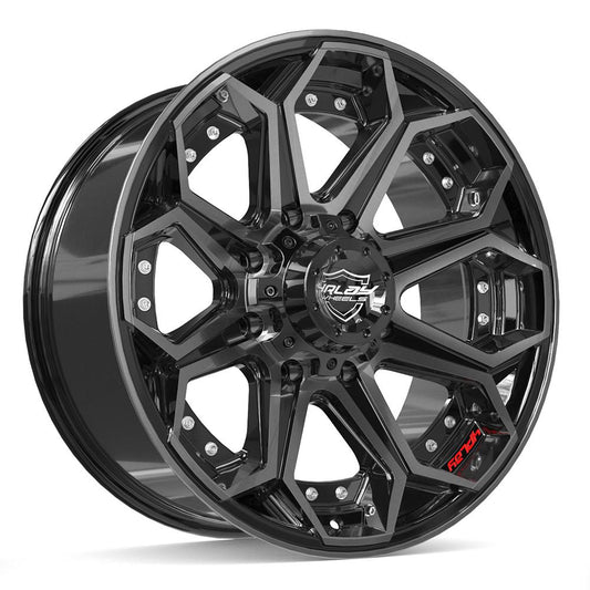 4PLAY 4P80R 20x9 8X170 0 GLOSS BLACK W/ BRUSHED FACE & TINTED CLEAR