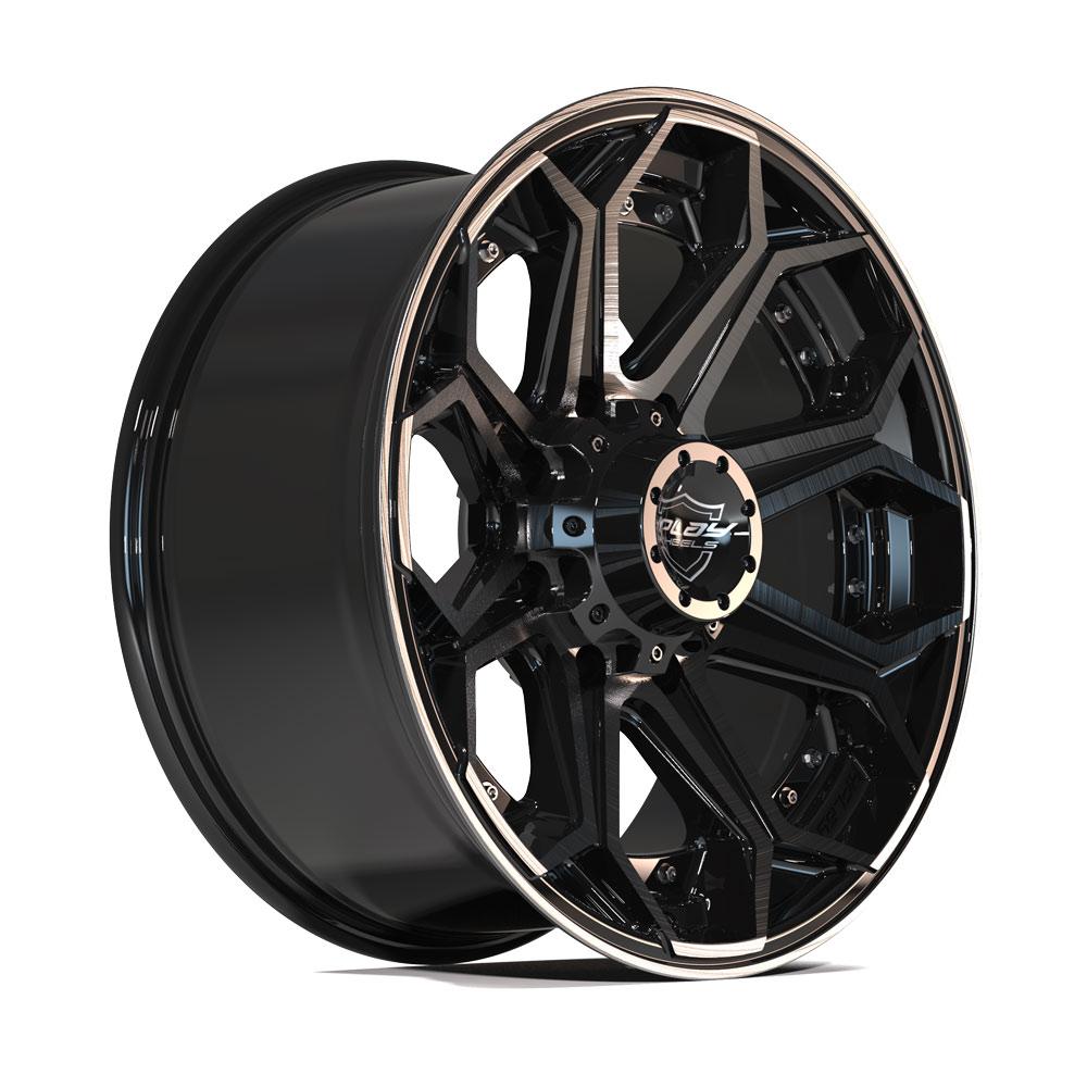 4PLAY 4P80R 20x9 8X180 0 GLOSS BLACK W/ BRUSHED FACE & TINTED CLEAR