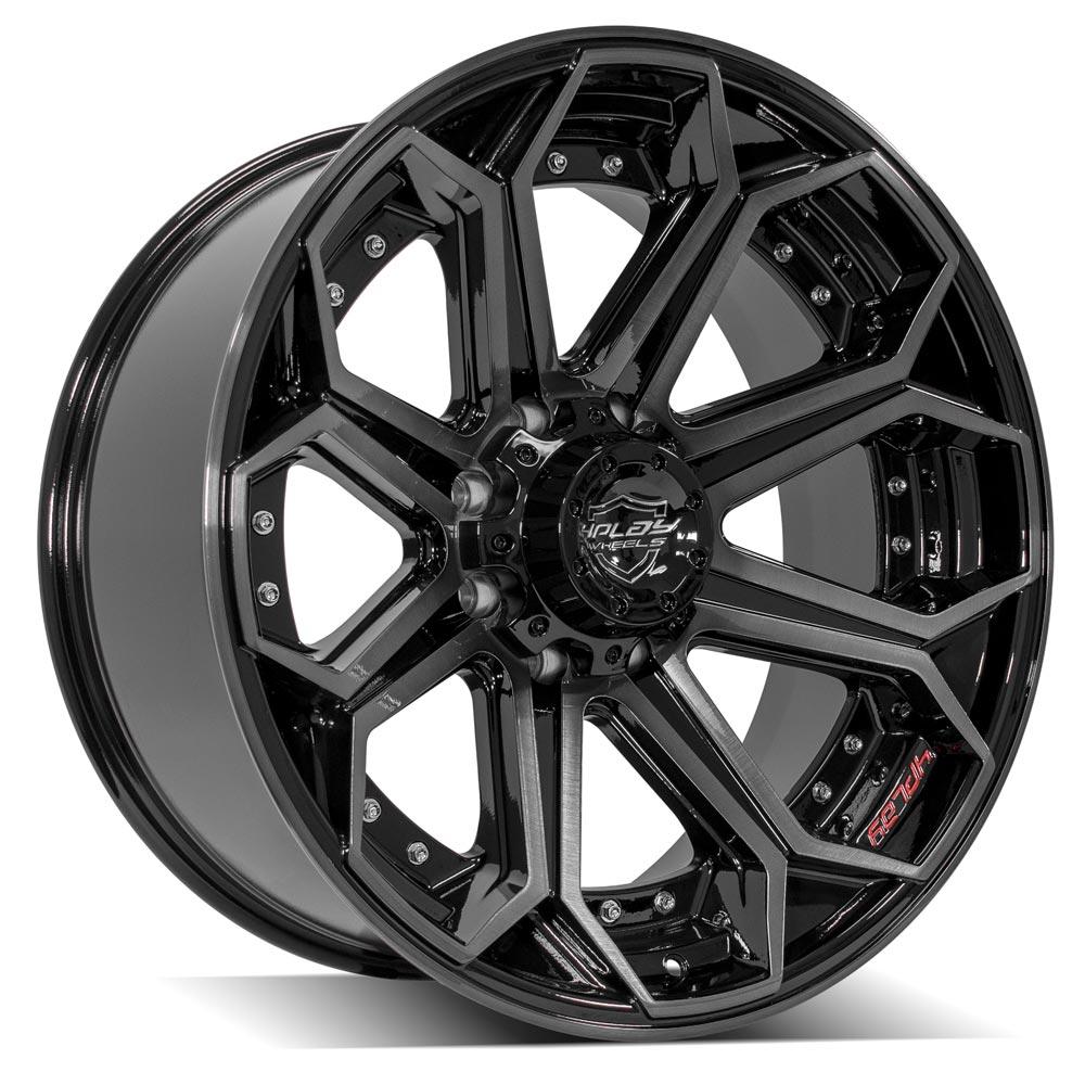 4PLAY 4P80R 22x10 8X165.1 -24 GLOSS BLACK W/ BRUSHED FACE & TINTED CLEAR