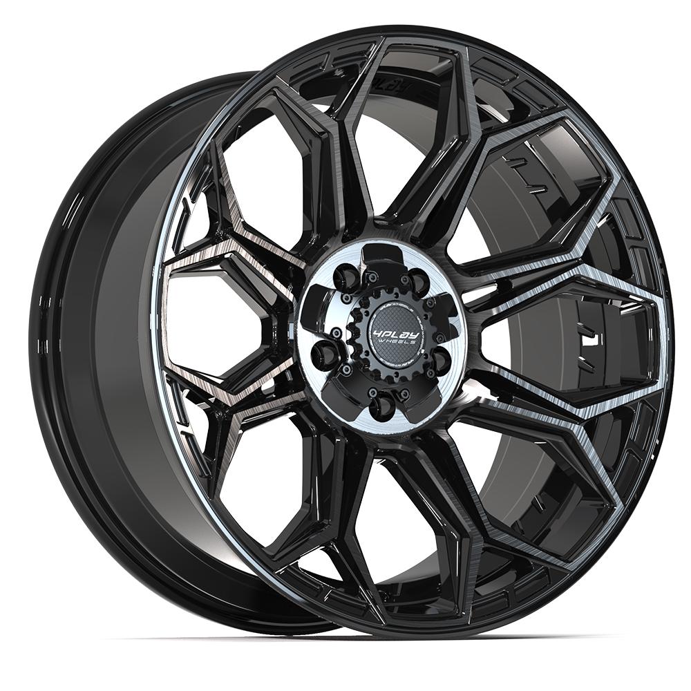 4PLAY 4P83 20x9 5X127, 5X139.7 0 GLOSS BLACK W/ BRUSHED FACE & TINTED CLEAR