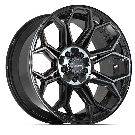 4PLAY 4P83 20x9 5X127, 5X139.7 0 GLOSS BLACK W/ BRUSHED FACE & TINTED CLEAR