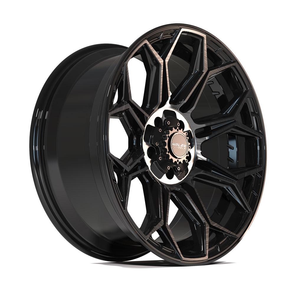 4PLAY 4P83 20x9 5X127, 5X139.7 0 GLOSS BLACK W/ BRUSHED FACE & TINTED CLEAR