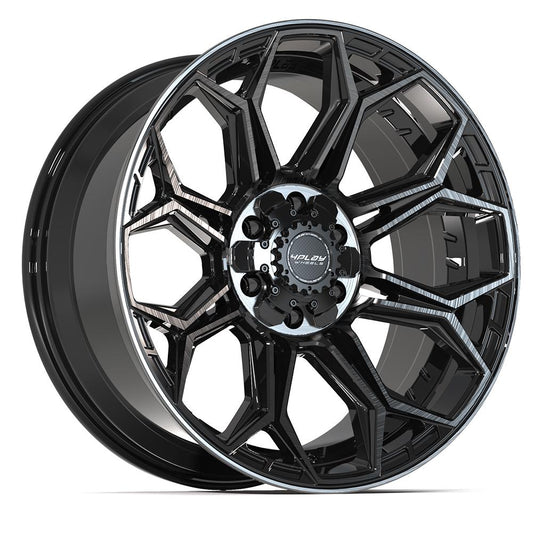 4PLAY 4P83 20x9 6X139.7, 6X135 0 GLOSS BLACK W/ BRUSHED FACE & TINTED CLEAR