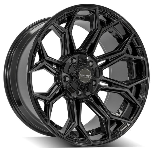 4PLAY 4P83 20x10 5X127, 5X139.7 -18 GLOSS BLACK W/ BRUSHED FACE & TINTED CLEAR