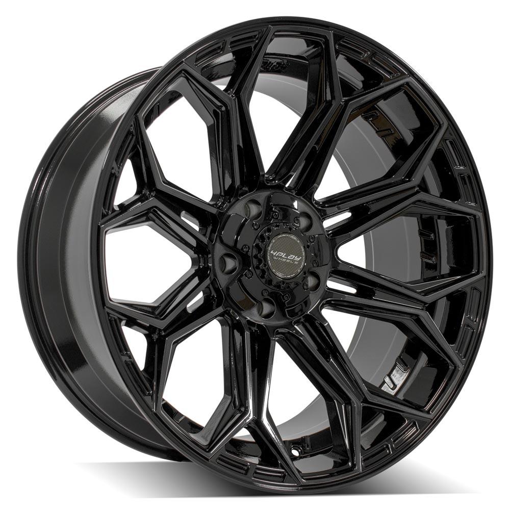 4PLAY 4P83 22x10 5X127, 5X139.7 -18 GLOSS BLACK W/ BRUSHED FACE & TINTED CLEAR