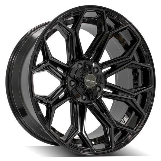 4PLAY 4P83 22x10 5X127, 5X139.7 -18 GLOSS BLACK W/ BRUSHED FACE & TINTED CLEAR
