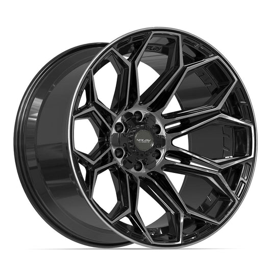 4PLAY 4P83 22x12 6X139.7, 6X135 -44 GLOSS BLACK W/ BRUSHED FACE & TINTED CLEAR