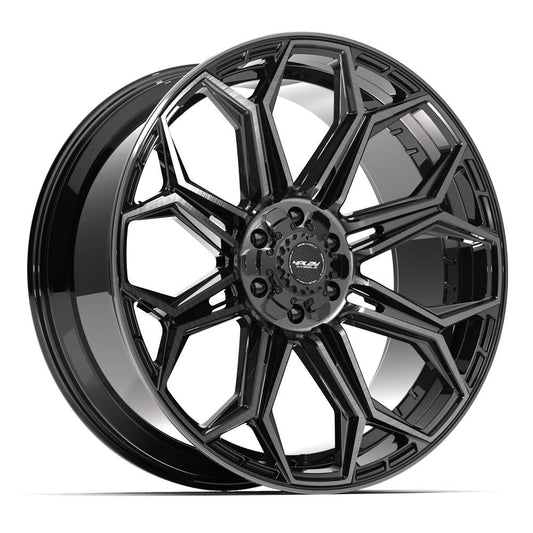 4PLAY 4P83 24x12 6X139.7, 6X135 -44 GLOSS BLACK W/ BRUSHED FACE & TINTED CLEAR