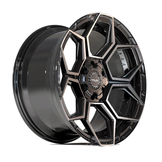 4PLAY 4PS26 18x8 5X112, 5X114.3 38 GLOSS BLACK W/ BRUSHED FACE & TINTED CLEAR