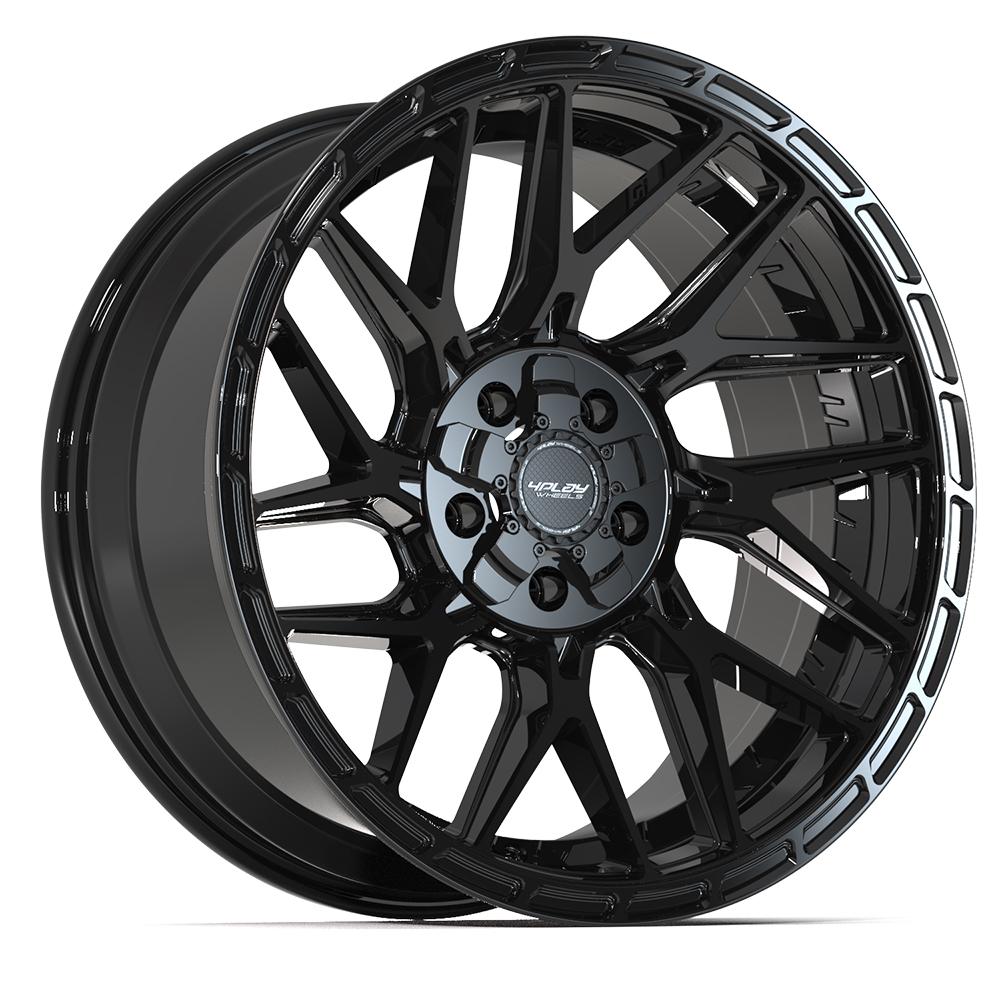 4PLAY 4PS28 20x9 5X127, 5X139.7 -6 GLOSS BLACK W/ BRUSHED FACE & TINTED CLEAR
